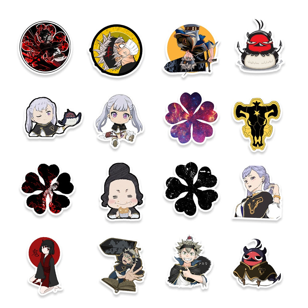 10/30/50PCS Cartoon Anime Black Clover Graffiti Sticker Skateboard Suitcase Mobile Phone Notebook Gift Toy PVC Sticker Wholesale