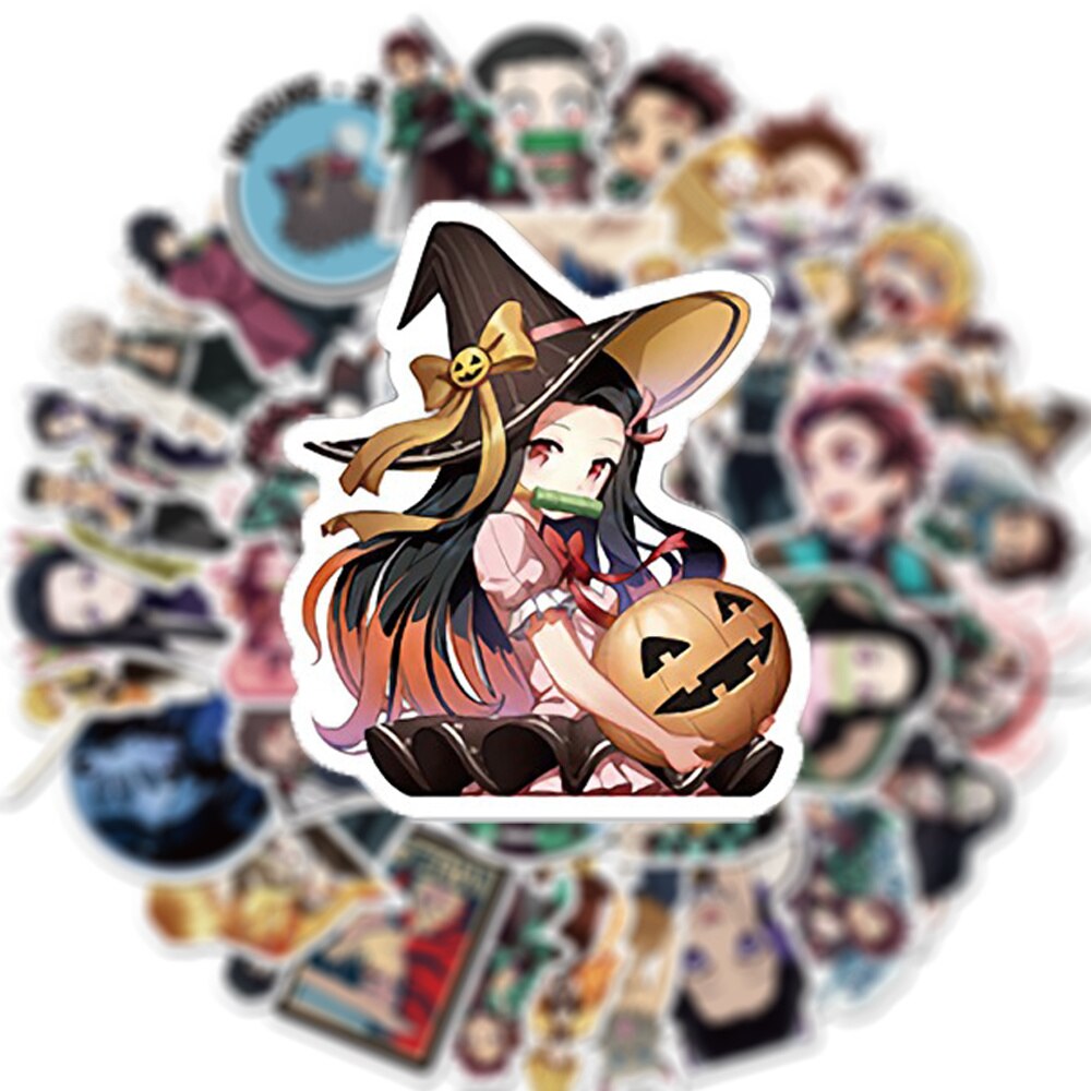 10/30/50PCS Anime Ghost Slayer Graffiti Trolley Case Scooter Refrigerator Water Cup Gift Toy Waterproof Sticker Wholesale