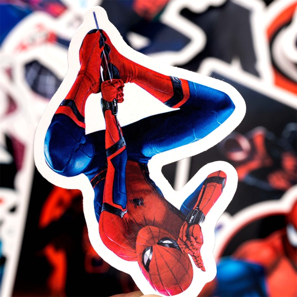 10/30/50pcs Disney Marvel Spiderman Stickers Avengers Waterproof Sticker Luggage Skateboard Guitar Laptop Stikers Kids Toys