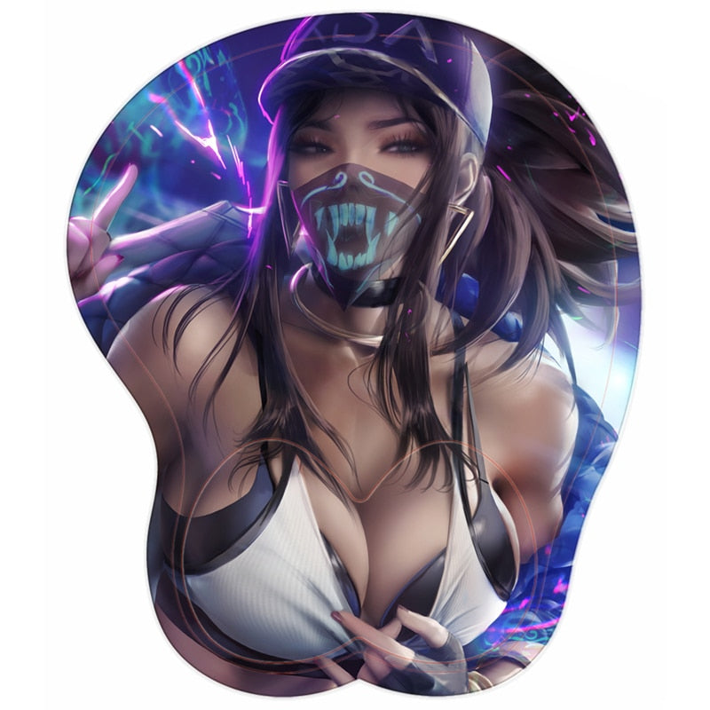 Stormpike 3D Gaming Mouse Pad league of legends LOL Akali AHLI Sexy Oppai Silicone Gel Anime manga Big Oppai Mouse Pad cute mat