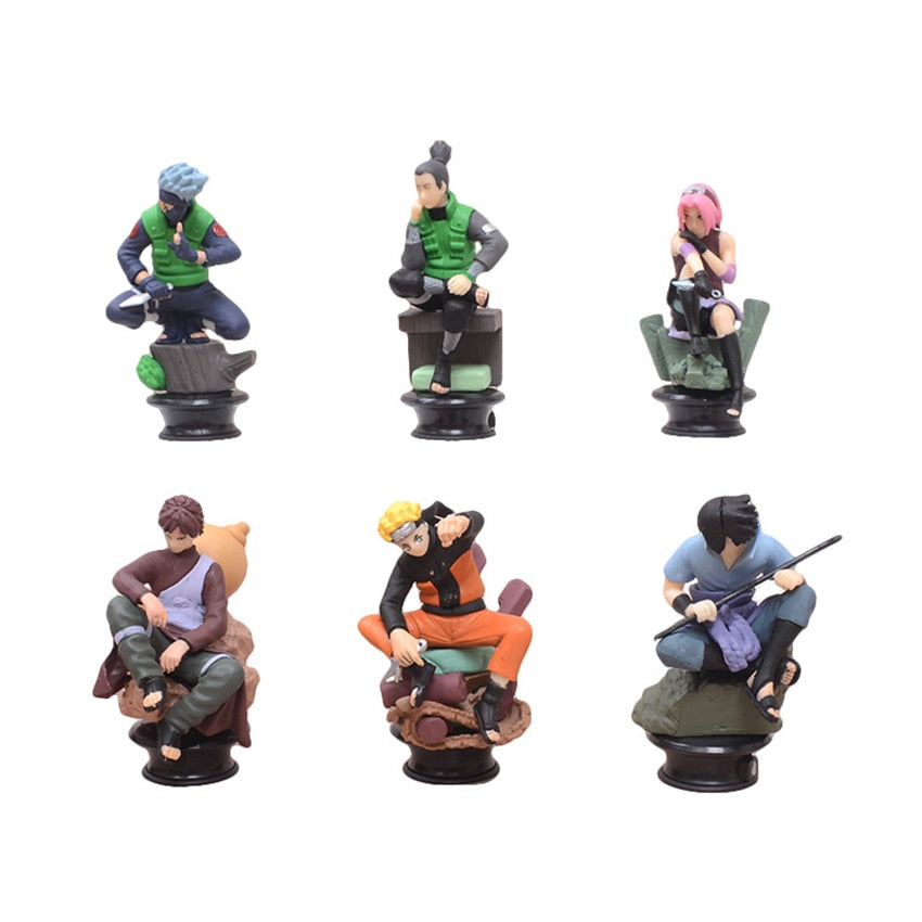 Anime Naruto Figure Model 8CM Sasuke Gaara Kakashi Haruno Sakura Action Figurine Chess Statue Collectible Toys birthday present