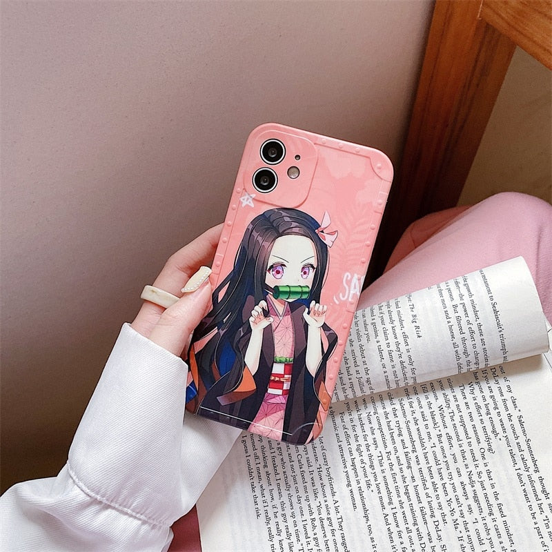 Luxury Japan Anime Demon Slaye Protective Silicone Soft Case For IPhone 11 12 13 14 Pro X Xr Xs Max Shockproof Cover Fundas