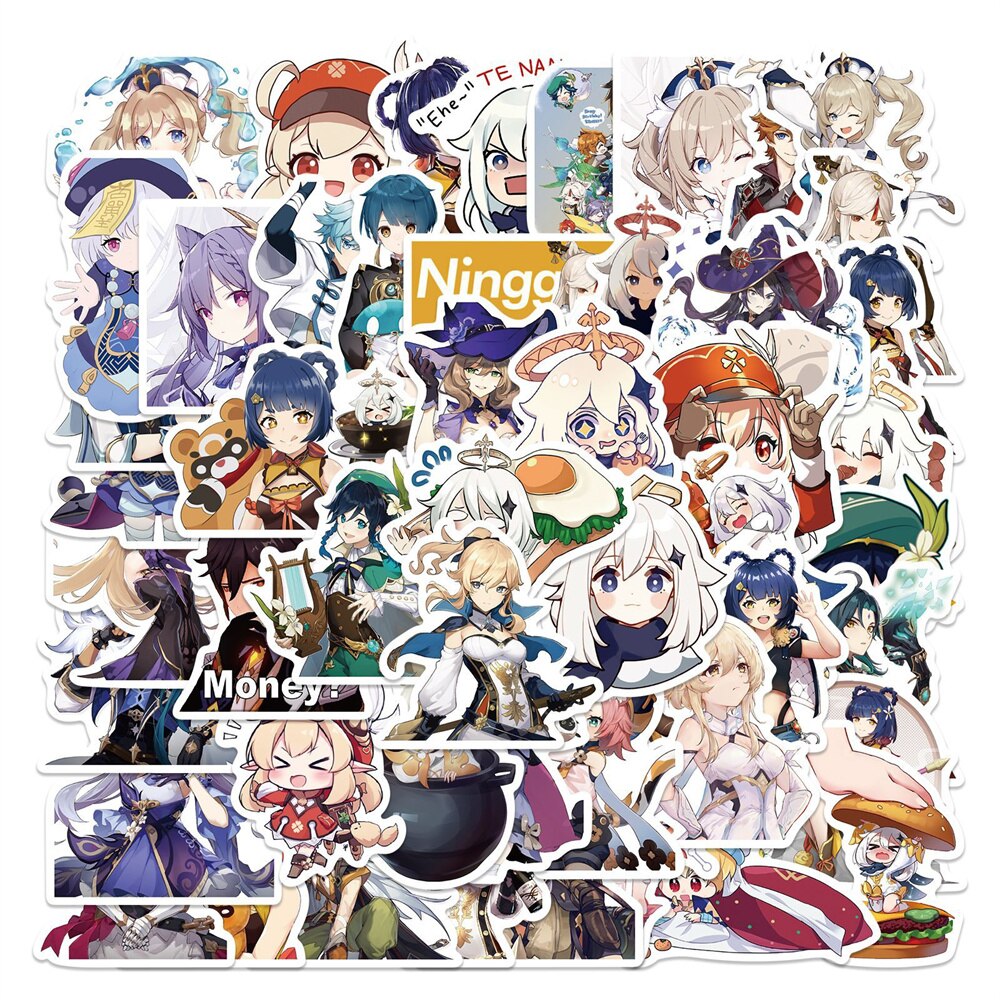 10/30/50PCS Anime Genshin Game Stickers Cartoon Waterproof Children&#39;s Toys Laptop Skateboard Mobile Phone Stickers Wholesale