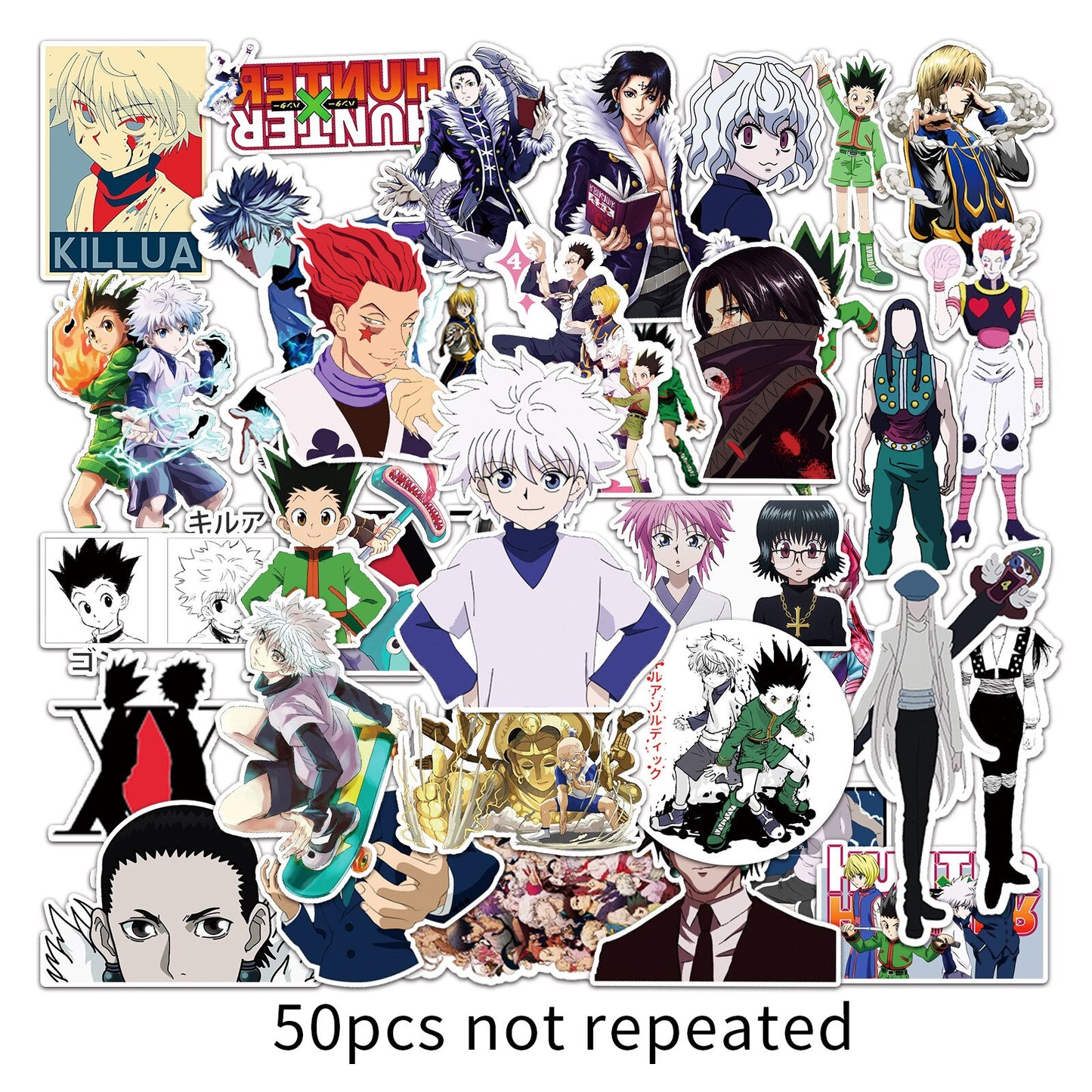 10/30/50PCS Animation Cartoon Hunter X Hunter Anime Sticker Waterproof Children&#39;s Toy Laptop Skateboard PVC Sticker Wholesale