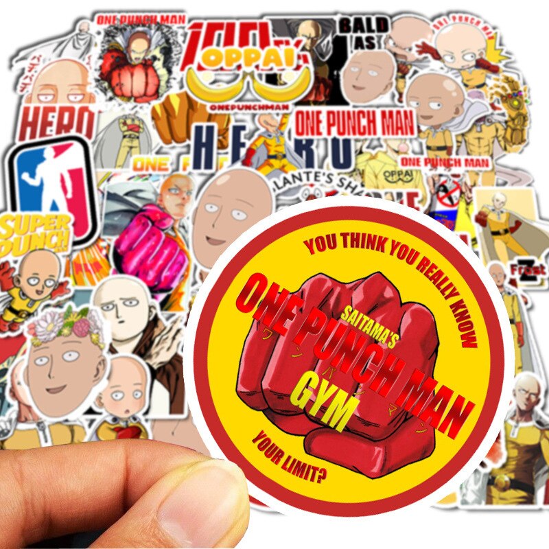 10/30/50PCS Anime One Punch Superman Creative Decoration Sticker Sticker Scrapbook Suitcase Guitar Phone Toy Sticker Wholesale