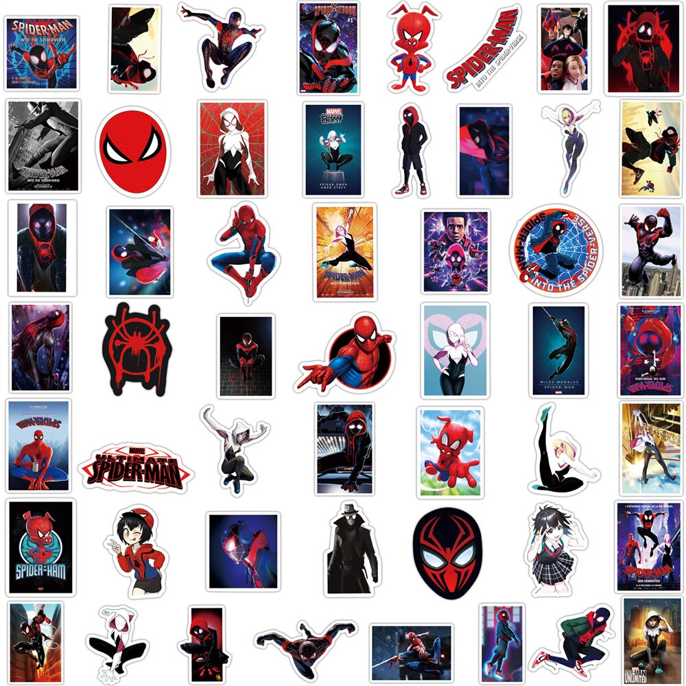10/30/50pcs Disney Marvel Spiderman Stickers Avengers Waterproof Sticker Luggage Skateboard Guitar Laptop Stikers Kids Toys