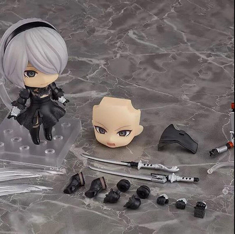 10cm Q Version Anime NieR Automata Figure YoRHa No. 2 Type B PVC Action Figure Model Collectible model Toys Kid Gift