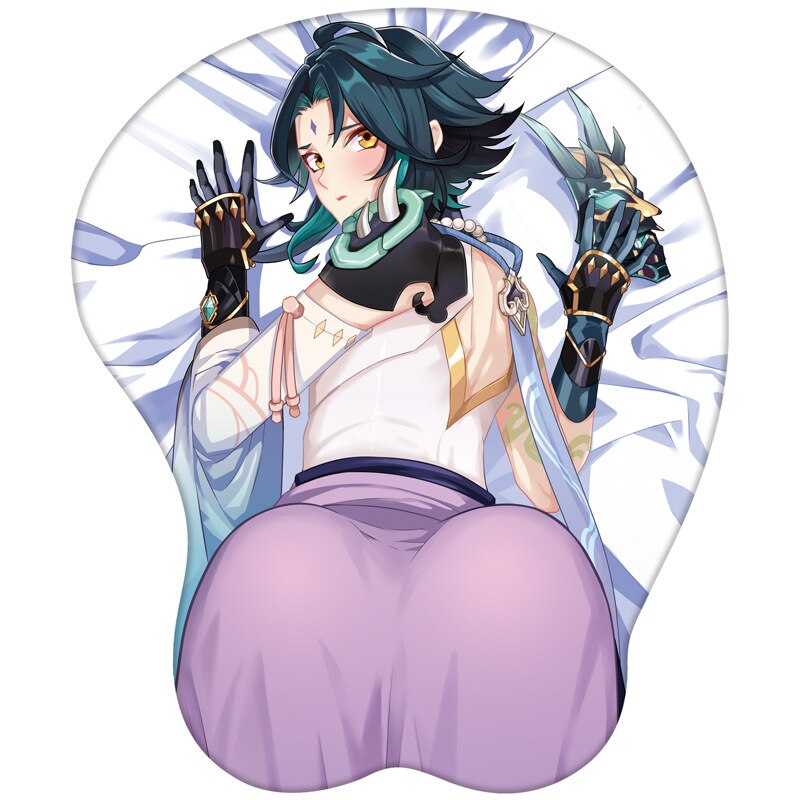 Genshin Impact Mouse Pad Hutao Ganyu Keqing Eula Yae Miko Gamer Anime Sexy Girl Mouse Pad  3D Oppai Silicone Gel Wrist Soft Mous