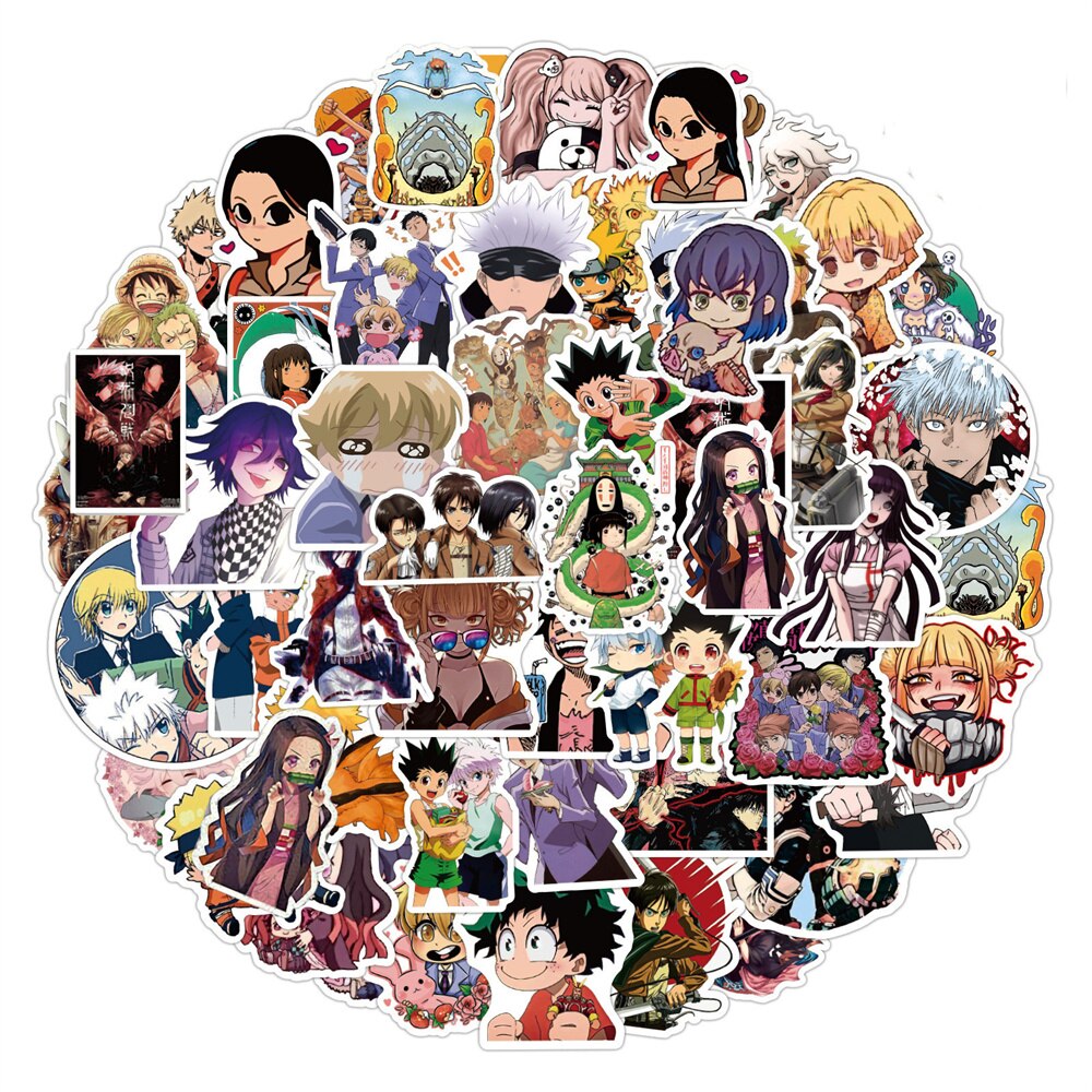 10/30/50PCS High Score Anime Mixed Decorative Sticker/Hunter X Hunter/Demon Slayer/Mobile Guitar Graffiti Sticker Wholesale