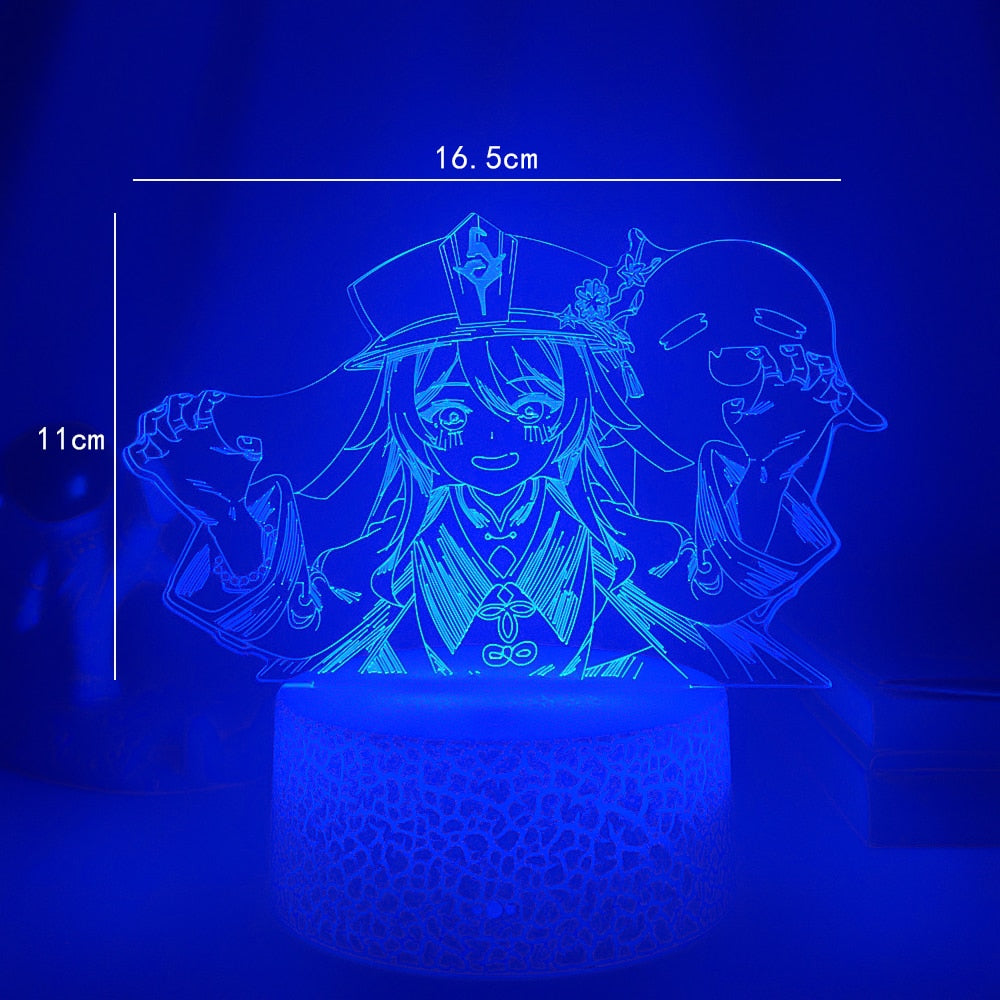 Newest 3d Led Night Light Genshin Impact Hutao Hot Game Lights for Bedroom Decor LED Light Atmosphere Bedside Night Lamps Gifts