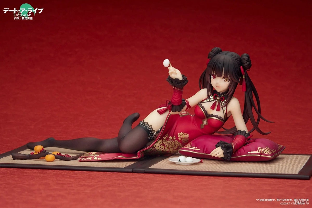 8CM Anime Figure Tokisaki Kurumi Japanese DATE A LIVE Sexy Cheongsam Lying Down Model Doll Toy Gift Collect Boxed Ornaments PVC