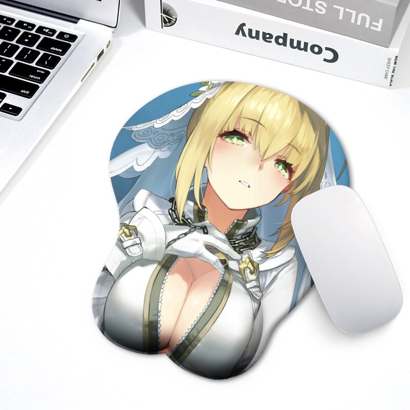 Non-slip Anime Sexy Girl 3D Hip Soft Mouse Pads with Wrist Rest Gaming Mousepad