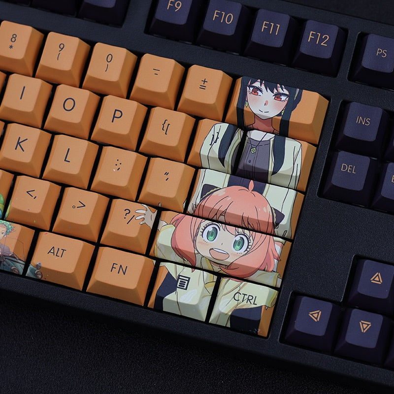 108 Keys/set 5 Sides PBT Dye Subbed Keycaps Cartoon Anime Gaming Key Caps Cherry Profile Keycap For SPY FAMILY