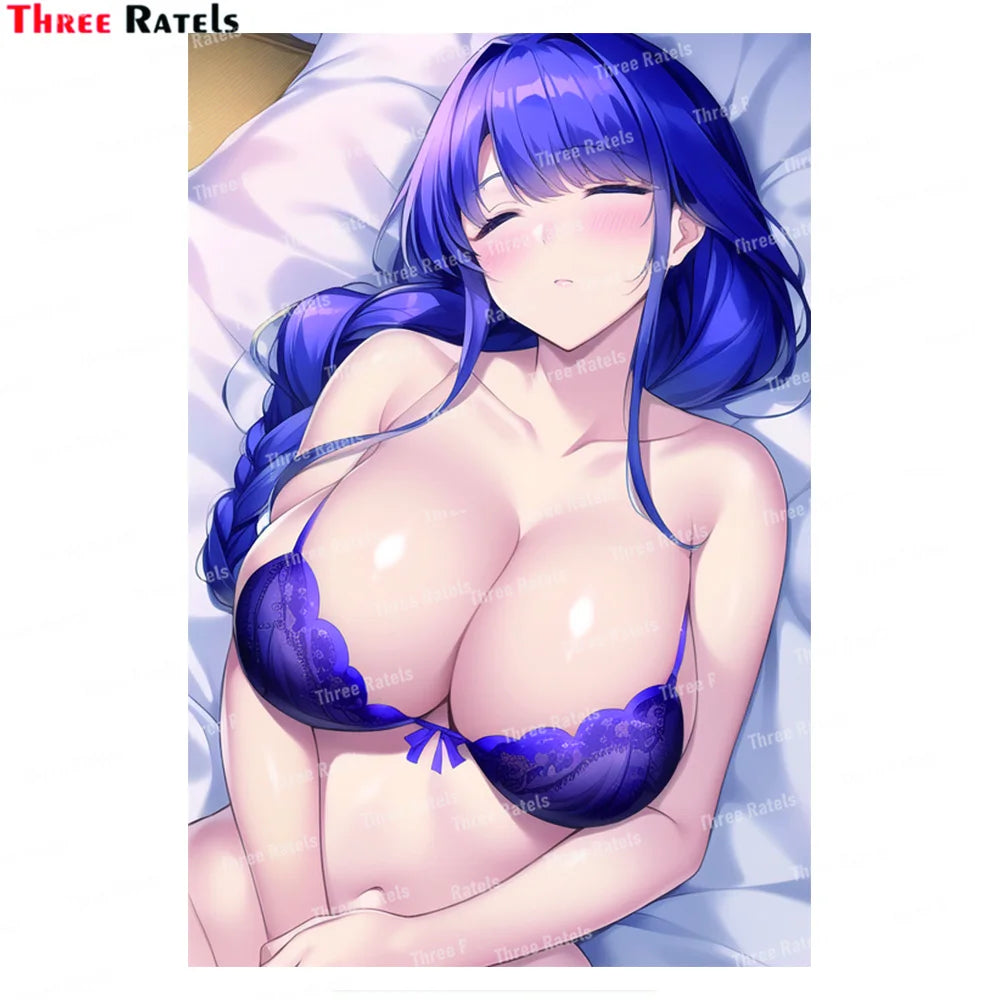 Three Ratels K286 Sexy And Cute Anime Girl Sticker For Car Styling Anime Vinyl Material Waterproof Anti Scratch  Film