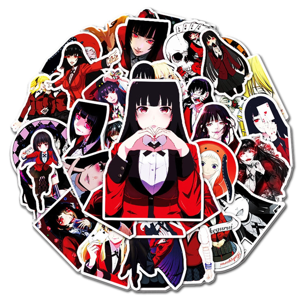 10/30/50PCS Anime KAKEGURUI Jabami Yumeko Stickers Cartoon  Classic Toy Decoration Phone Skateboard Guitar Car DIY Funny Decals