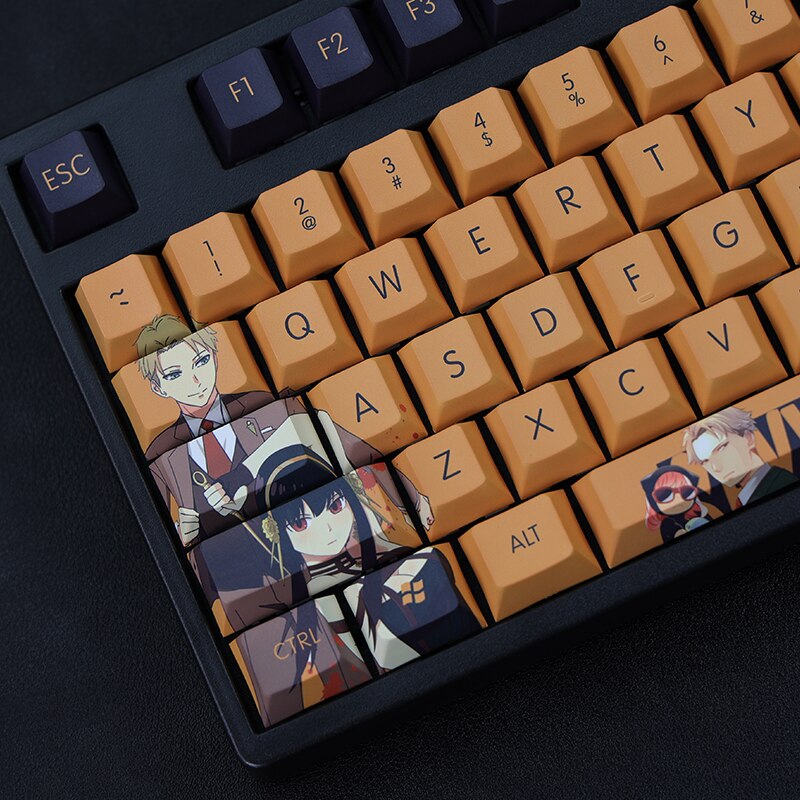 108 Keys/set 5 Sides PBT Dye Subbed Keycaps Cartoon Anime Gaming Key Caps Cherry Profile Keycap For SPY FAMILY