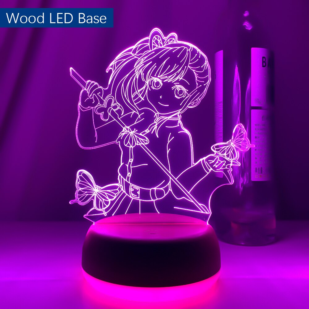 Anime Demon Slayer Tsuyuri Kanawo Figure Led Night Light for Girls Room Decor Nightlight Kimetsu No Yaiba Gift Table 3d Lamp