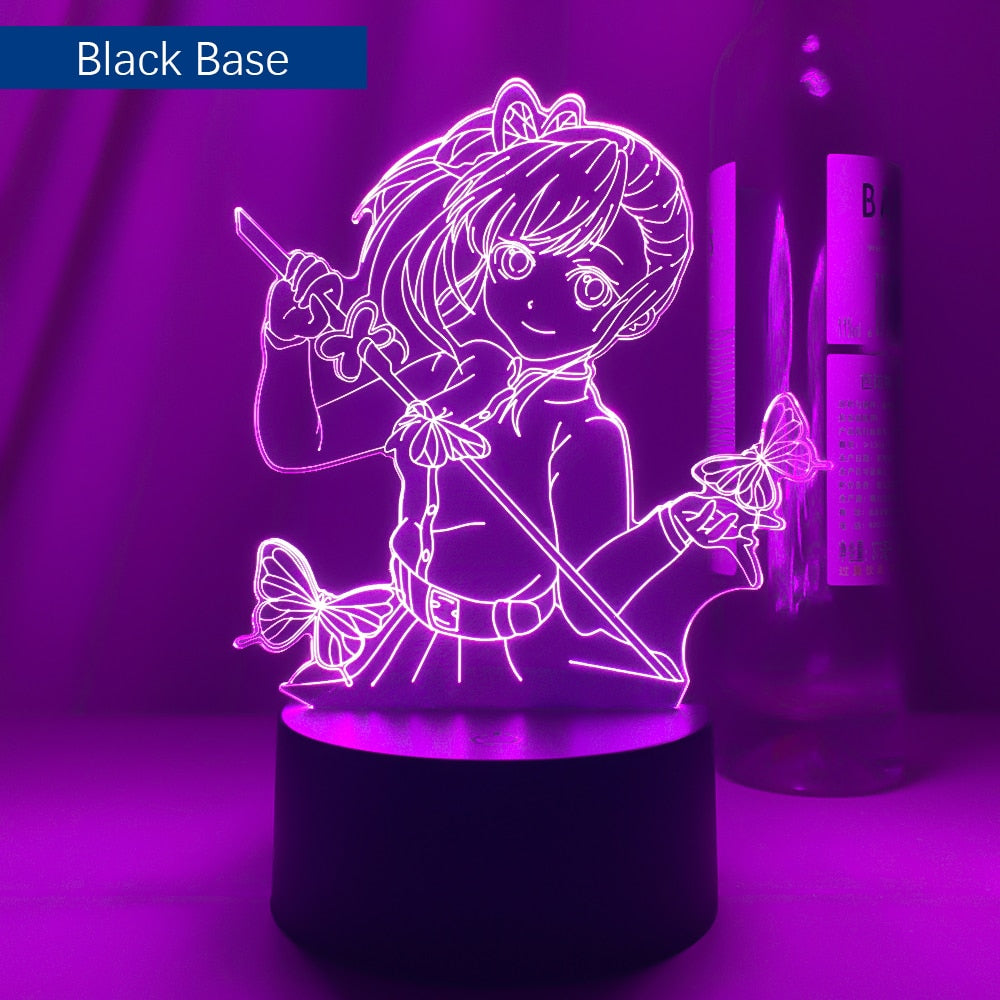 Anime Demon Slayer Tsuyuri Kanawo Figure Led Night Light for Girls Room Decor Nightlight Kimetsu No Yaiba Gift Table 3d Lamp