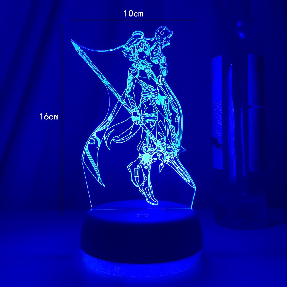 Genshin Impact Night Light 3D Illusion Anime Lamp for Bedroom Decor LED Light Atmosphere Bedside Night Lamps Genshin Kids Gift