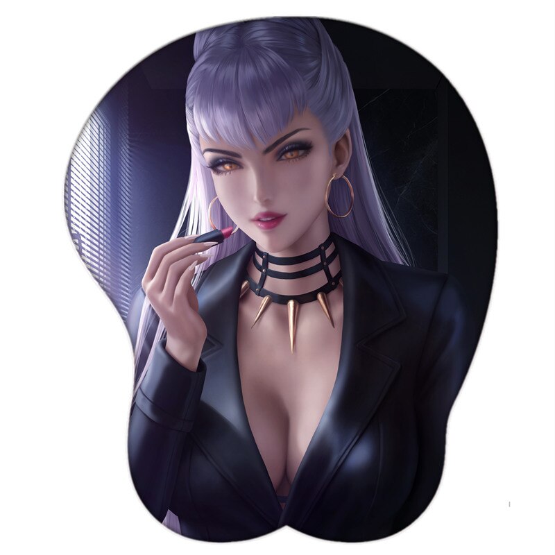 League of Legends KDA  Sexy Big Breast Gaming Anime 3D Mouse Pad Cute Manga Pad with Wrist Oppai Silicone Gel Boobs Mat pad