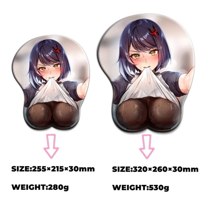 Genshin Impact Kujou Sara Wrist Rest Silicone Gel Mat Boobs Mousepad3D Oppai Mouse Pad Big Sexy Gamer Anime Cute