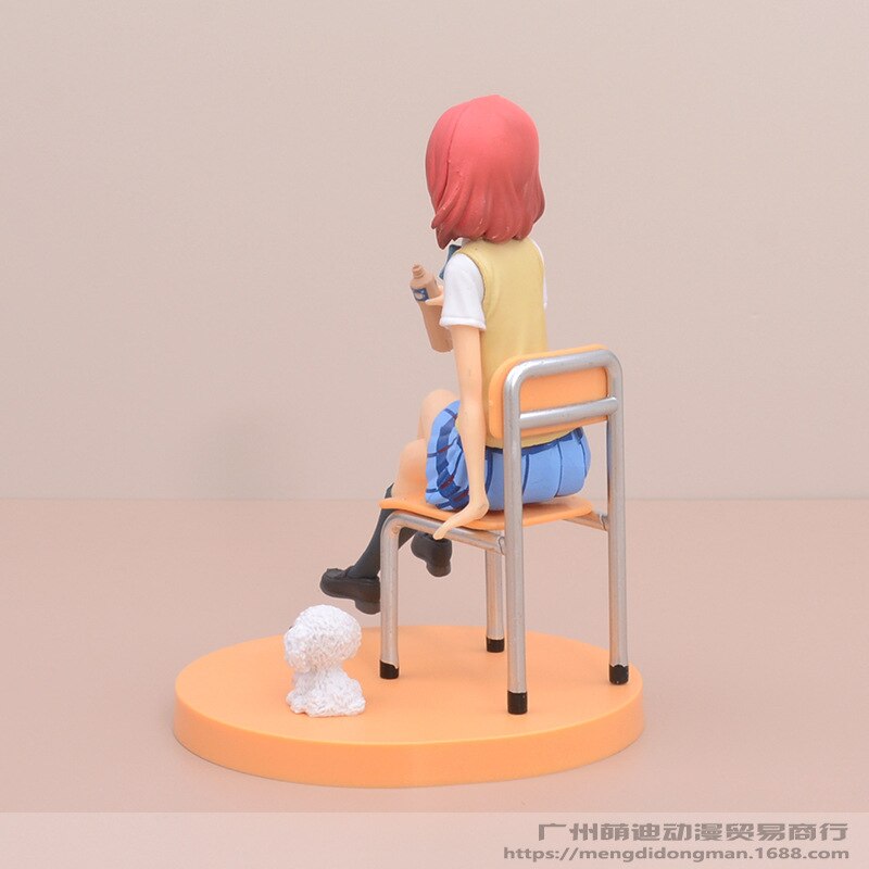 Hot Anime LoveLive!School idol project Figure Nishikino Maki Minami Kotori School Uniform Sitting Cute Puppy Model 14CM PVC Gift