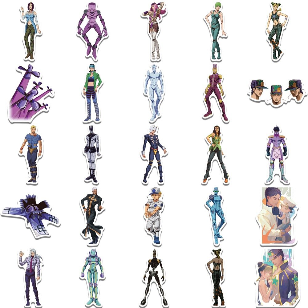 10/30/50PCS JOJO Bizarre Adventure Anime Cosplay Sticker Toy DIY Suitcase Luggage Laptop Ipad Cute Decal Sticker Wholesale