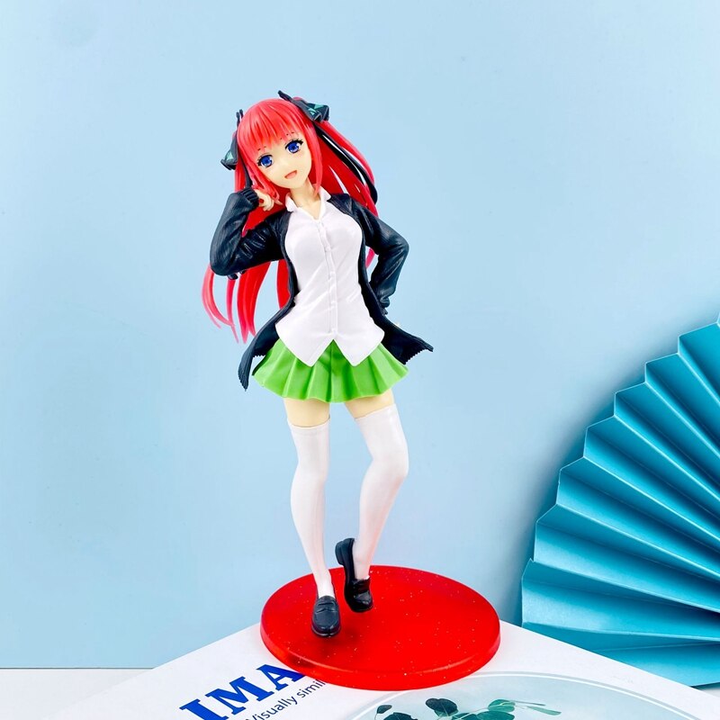 Hot Anime The Quintessential Quintuplets Figure Nakano Ichika Nino Itsuki School Uniform Standing Static Collection 20CM PVC Toy