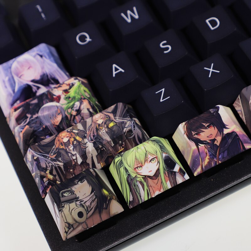 108 Keys PBT 5 Sides Dye Subbed Keycaps Cartoon Anime Gaming Key Caps Cherry Profile Keycap For Girls Frontline