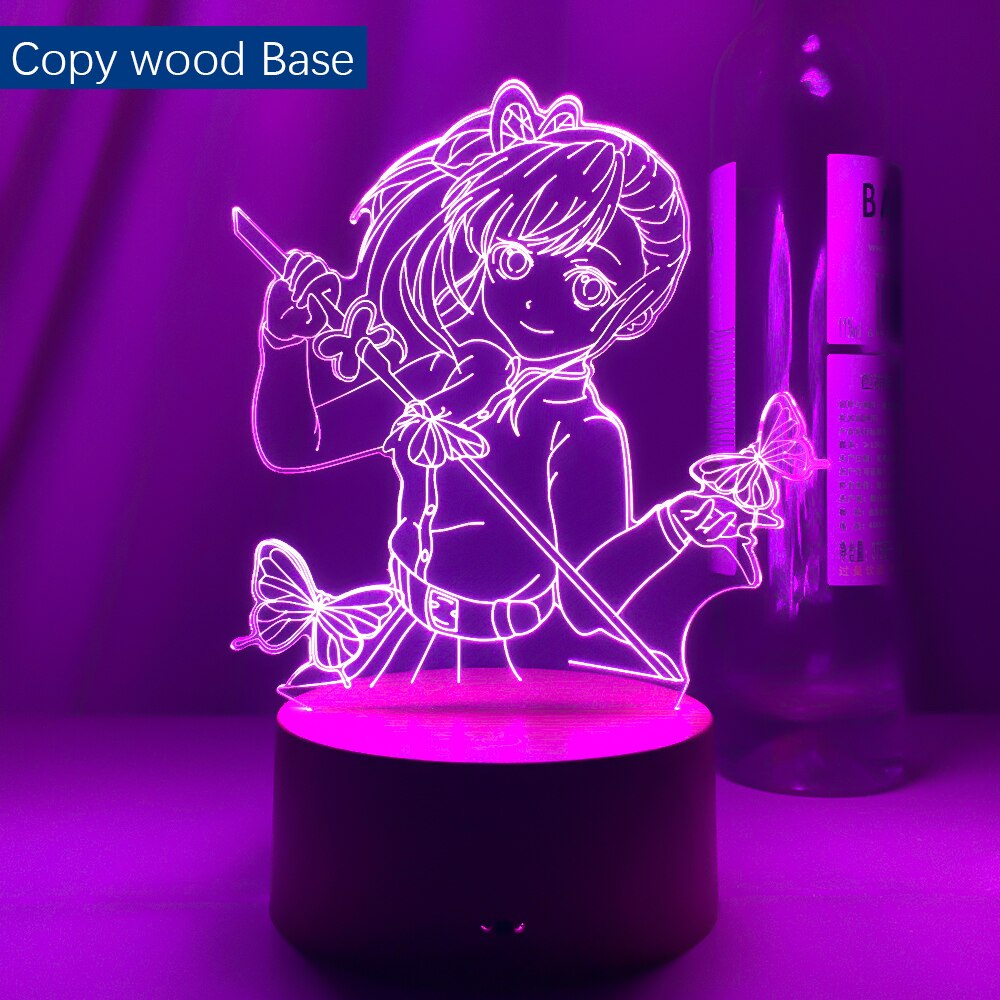 Anime Demon Slayer Tsuyuri Kanawo Figure Led Night Light for Girls Room Decor Nightlight Kimetsu No Yaiba Gift Table 3d Lamp