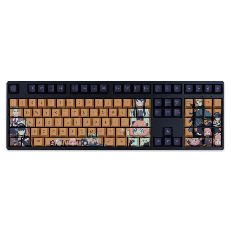 108 Keys/set 5 Sides PBT Dye Subbed Keycaps Cartoon Anime Gaming Key Caps Cherry Profile Keycap For SPY FAMILY