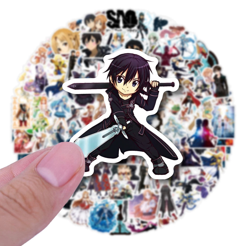 10/30/50/100PCS Sword Art Online Stickers Anime Cool Cartoon Sao Decals DIY Suitcase Fridge Laptop Phone Sticker Kids Toy Gift