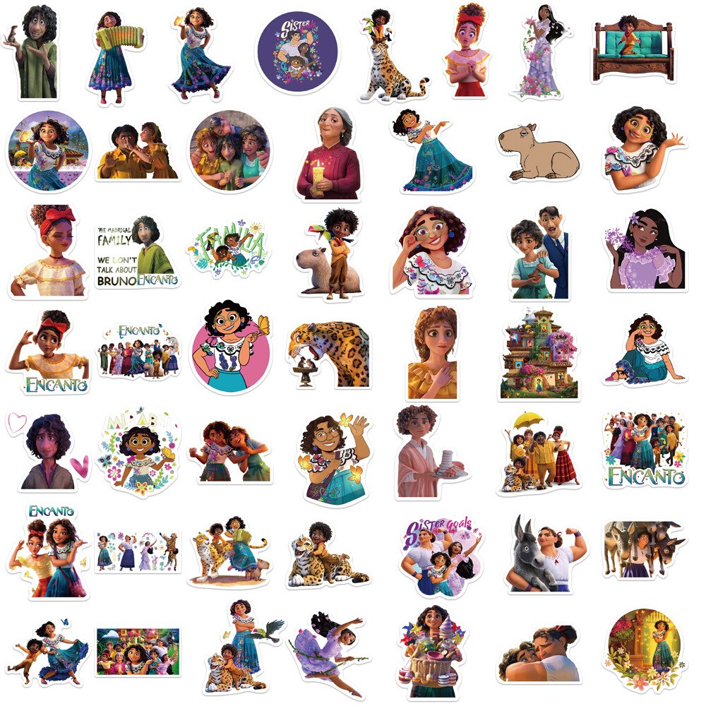 10/30/50pcs Disney Movie Encanto Stickers Decals Laptop Phone Guitar Luggage Skateboard Diary Bike Cartoon Sticker for Kids Toy