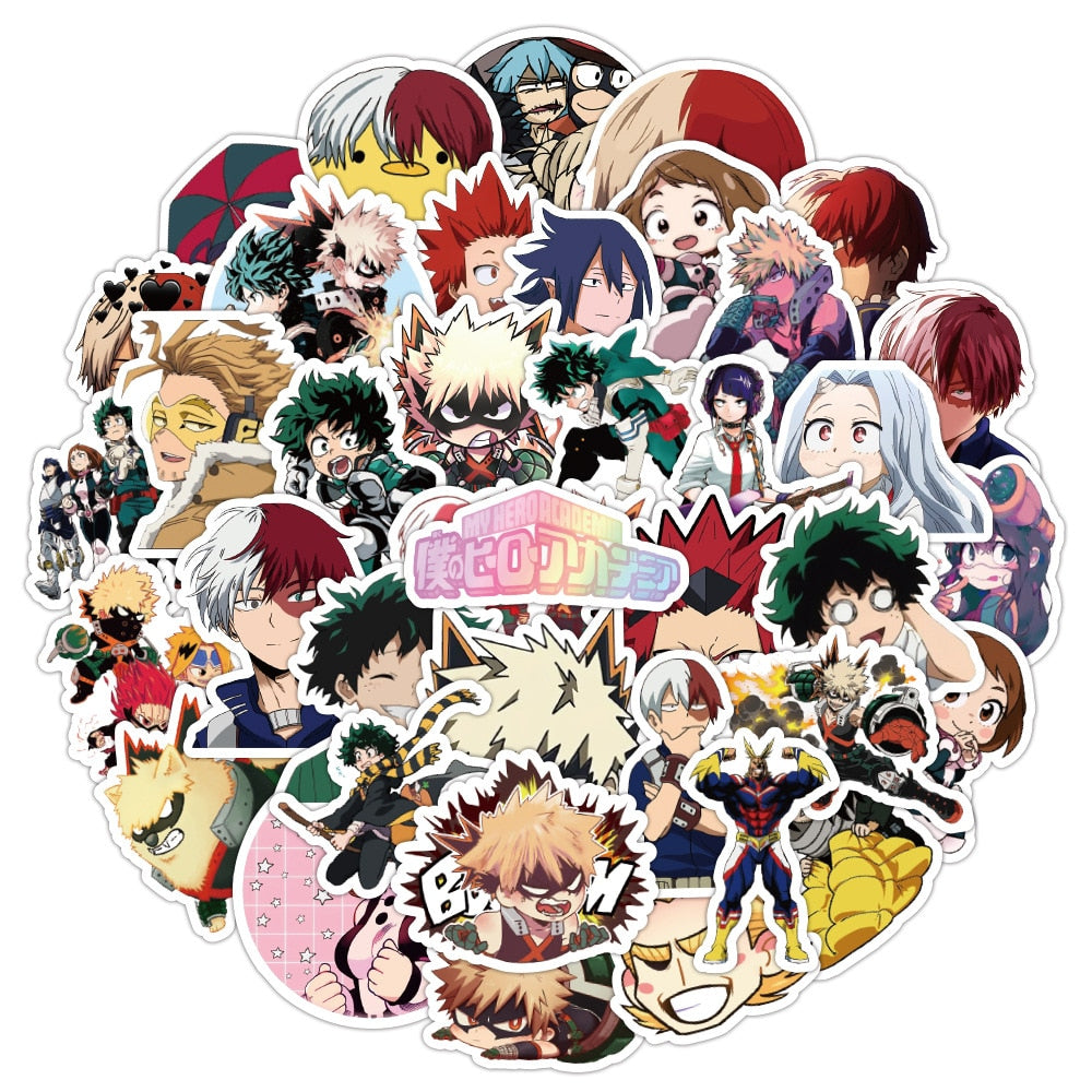 10/30/60PCS Anime My Hero Academia Stickers Cool Graffiti Decals DIY Laptop Phone Fridge Skateboard Decoration Sticker Kids Toys