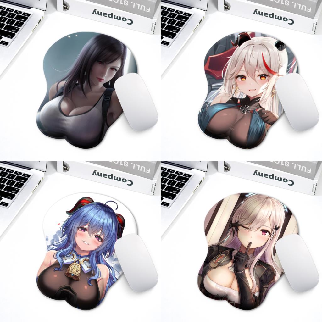 Creative cartoon animation 3D sexy breast silicone mouse pad wrist bracket