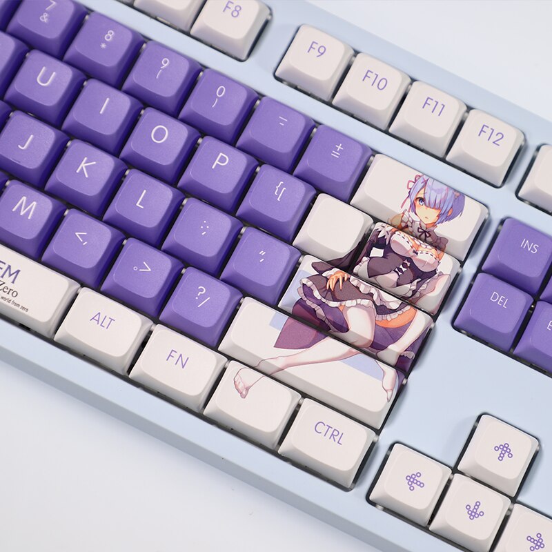 108 Keys PBT Dye Subbed Keycaps Cartoon Anime Gaming Key Caps XDA Profile Keycap For Re:Life in a different world from zero