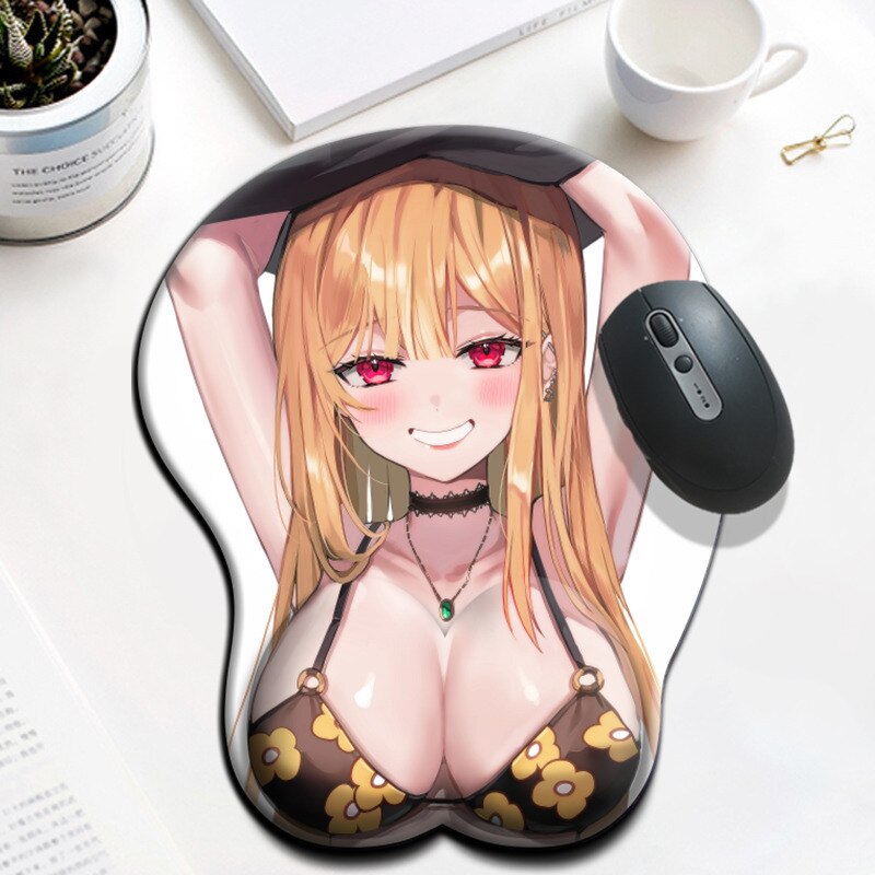 Anime Sono Bisque Doll Wa Koi Wo Suru Kitagawa Marin Sexy Big Breast MousePad 3D Sexy Manga Wrist Rest Oppai Silicone Boobs Mat