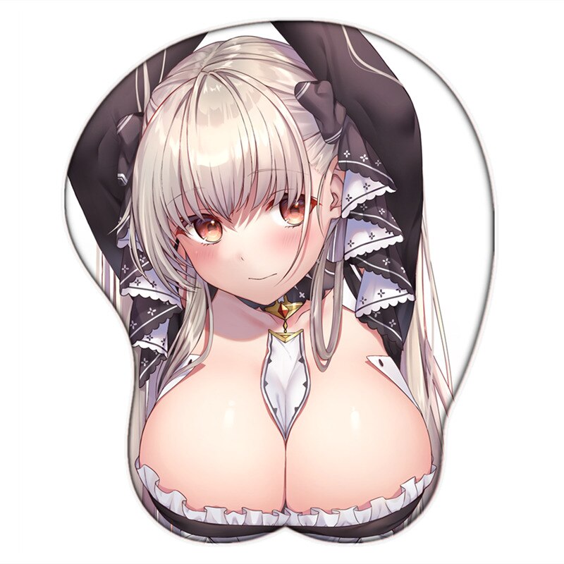 Azur Lane Sexy Big Oppai 3D Mouse Pad with Wrist Rest Silicone Gel Gaming Cute Desk Pad for Gamer