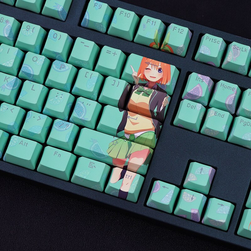 108 Keys PBT Dye Subbed Keycaps Anime Key Caps OEM Profile Backlit Keycap For The Quintessential Quintuplets Nakano Yotsuba