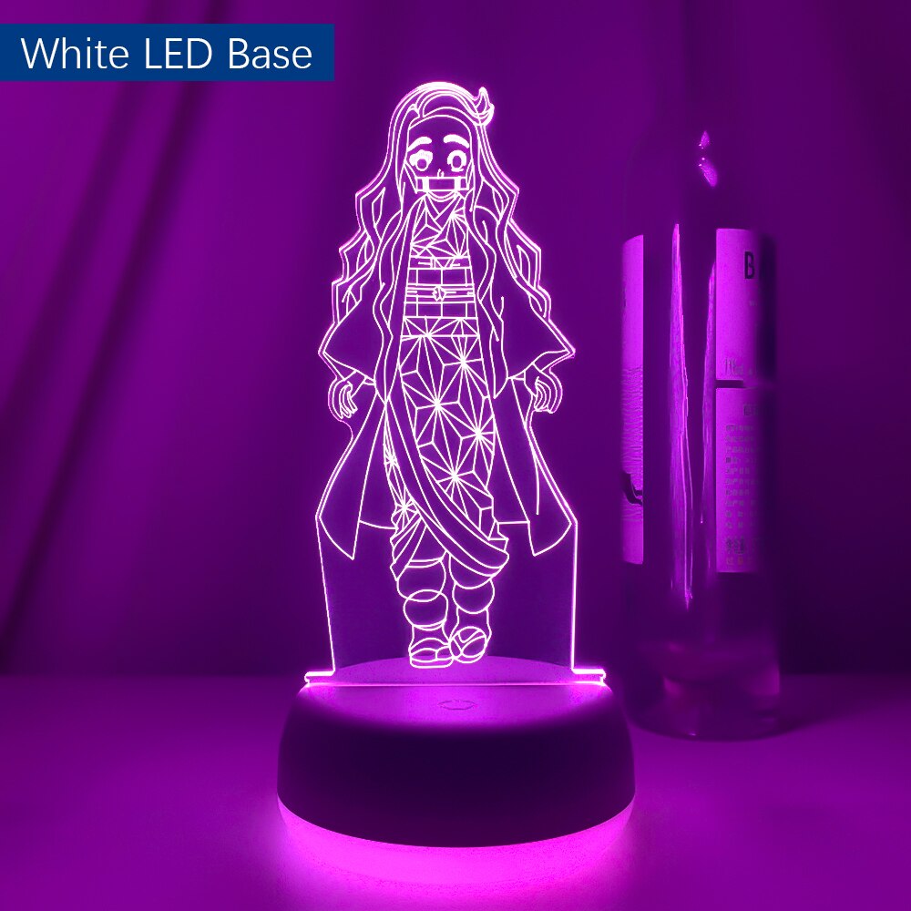 Kimetsu No Yaiba Nezuko Kamado Figure Led Night Light for Bedroom Decor Nightlight Kids Child Table 3d Lamp Demon Slayer Gifts