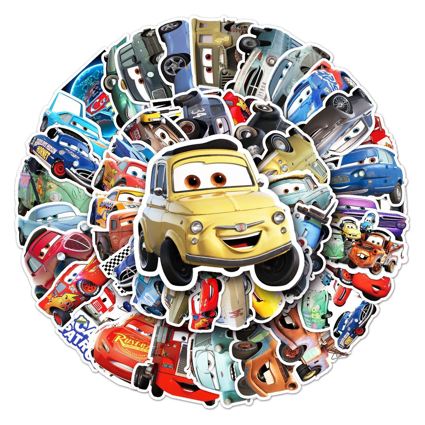 10/30/50pcs Disney Cartoon Cars Lightning McQueen Stickers DIY Skateboard Fridge Motorcycle Luggage Car Waterproof Sticker Toy