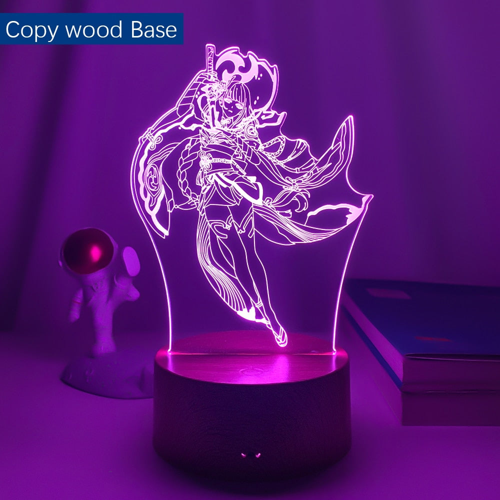 Led Lamp Genshin Impact Raiden Shogun for Kid Bedroom Decoration Birthday Gift Genshin Impact Baal Led Night Light Game