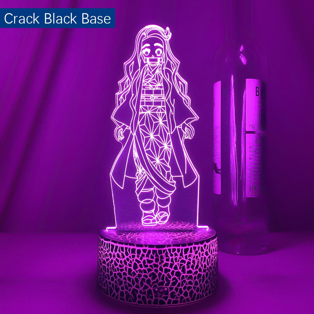 Kimetsu No Yaiba Nezuko Kamado Figure Led Night Light for Bedroom Decor Nightlight Kids Child Table 3d Lamp Demon Slayer Gifts