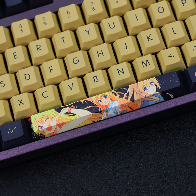 1 Set PBT Dye Subbed Keycaps 2 Dimensional Cartoon Anime Gaming Key Caps Cherry Profile Keycap For Pseudo Love Kirisaki Chitoge