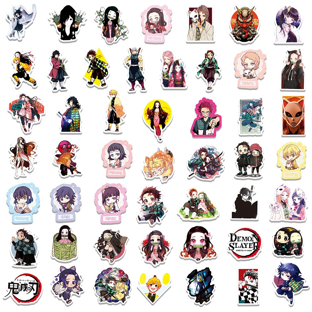 10/30/50PCS Demon Slayer Stickers Anime Decals Classic Toy Gift DIY Notebook Skateboard Laptop Wall Car Cartoon Sticker for Kids
