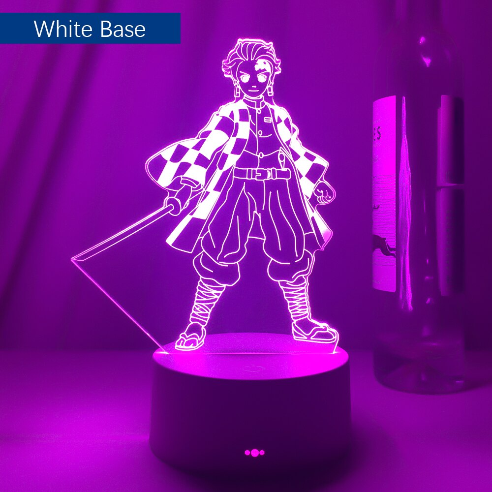 Kimetsu No Yaiba Tanjiro Kamado Figure Led Night Light for Kids Bedroom Decor Nightlight Child Desk 3d Lamp Demon Slayer Gift