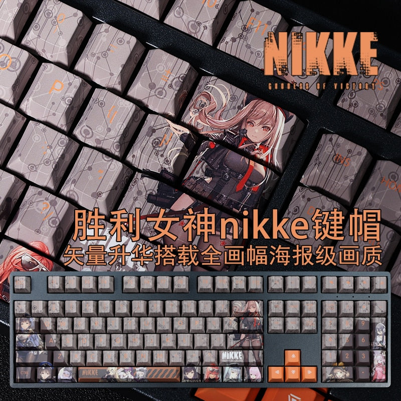 108 Keys PBT Dye Subbed Keycaps Cartoon Anime Gaming Key Caps NIKKE The Goddess Of Victory Keycap For ANSI Layout Cherry Profile