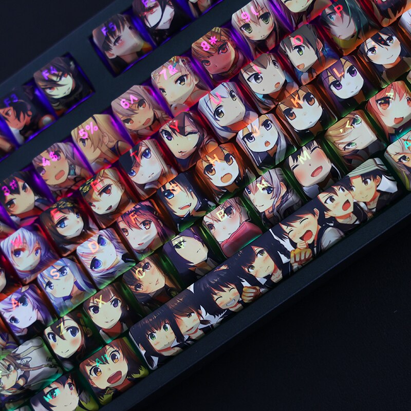 108 Keys/set PBT Dye Subbed Keycaps Anime Gaming Key Caps Cherry Profile Backlit Keycap For COLLECTION All Roles Warship Girls