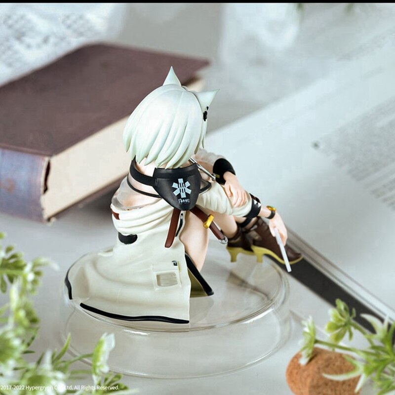 Anime Figure Arknights Kal&#39;tsit Cute Cat Ear Sitting Girl PVC Instant Noodle Press Game Series Anime Character Collection 10CM