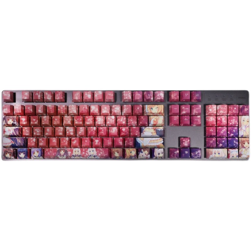 108 Keys PBT 5 Sides Dye Subbed Keycaps Cartoon Anime Gaming Key Caps Cherry Profile NEKOPARA Keycap For ANSI 61 87 104 Layout